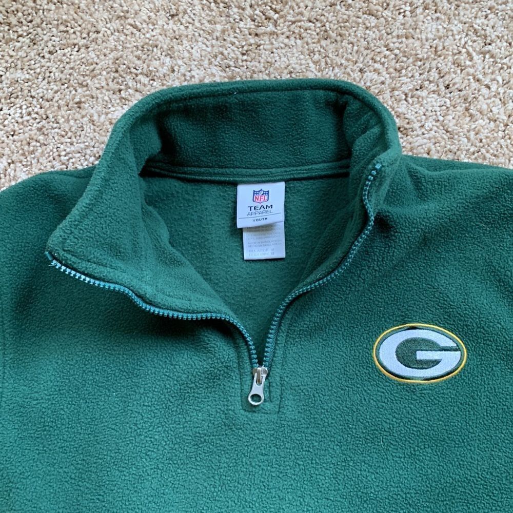NFL Youth Green Bay Packers quarter zip fleece sweatshirt size XXL 18 - Picture 2 of 5